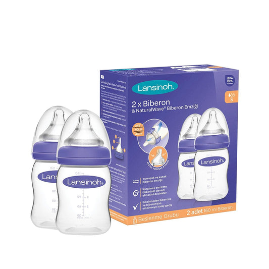 Lansinoh NaturalWave Baby Bottle, 160 ml, BPA-Free - Safe & Comfortable Feeding Solution for New Parents by Beauty Care Bag