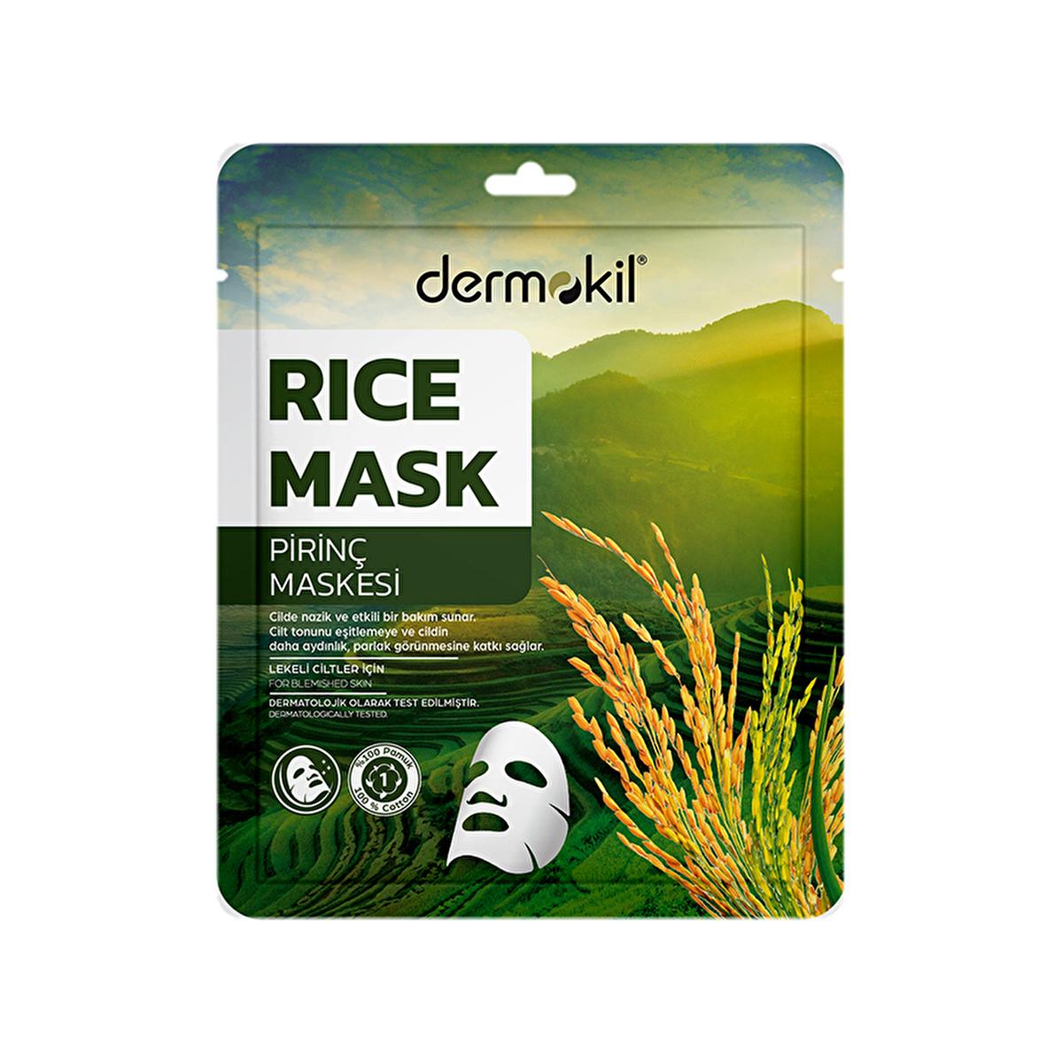 Dermokil rice face mask with rice extract and sodium hyaluronate