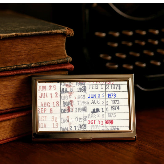 Vintage Business Card Case - Metal Card Holder for Teachers & Readers by Joyful Moose