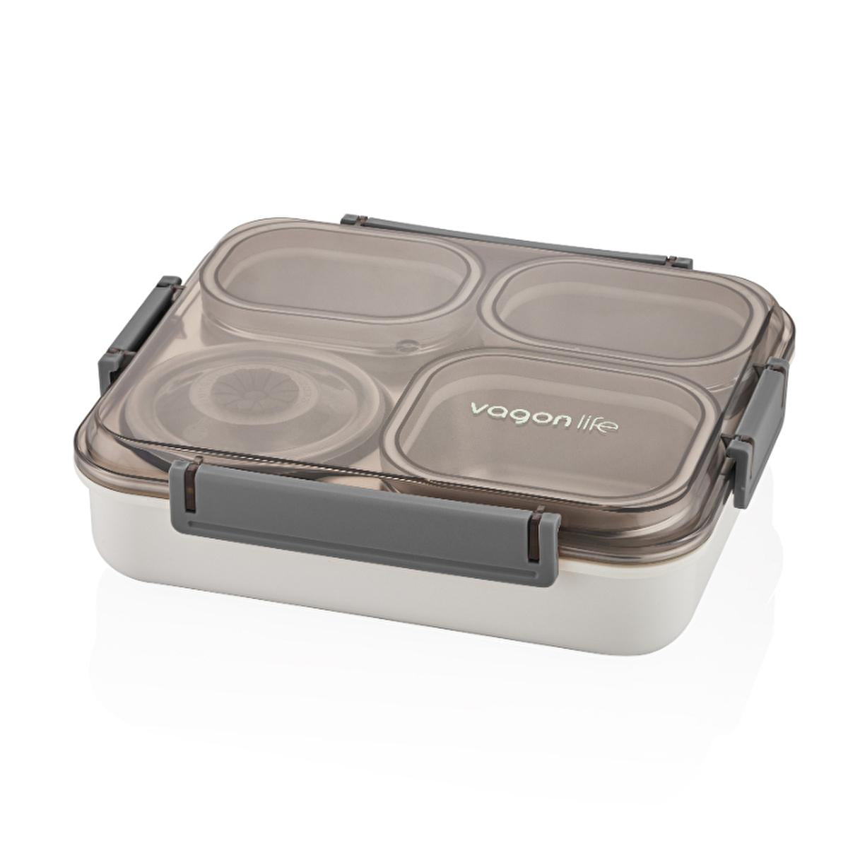 Vagon Life 1200ml Stainless Steel Lunch Box - Leakproof Bento Box with Compartments for Fresh Food Storage, Durable Metal Food Container by Beauty Care Bag