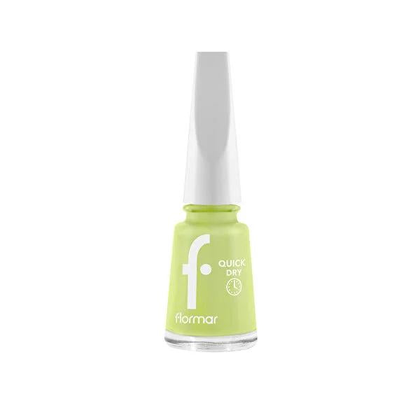 Flormar Quick Dry Nail Enamel QNE-43 Green First - Fast Drying, Durable Nail Polish for Long-Lasting Manicure by Beauty Care Bag