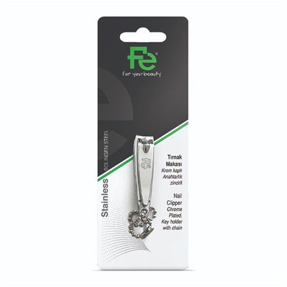 Fe Nail Clippers - Chrome-plated Nail Clippers with Nail File & Keychain by Beauty Care Bag