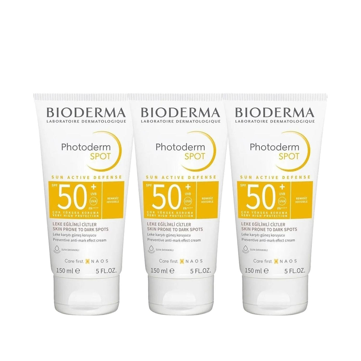 Bioderma Photoderm SPF50+ Anti-Dark Spot Sunscreen Cream: High Protection for Sensitive Skin (3x150ml) by Beauty Care Bag