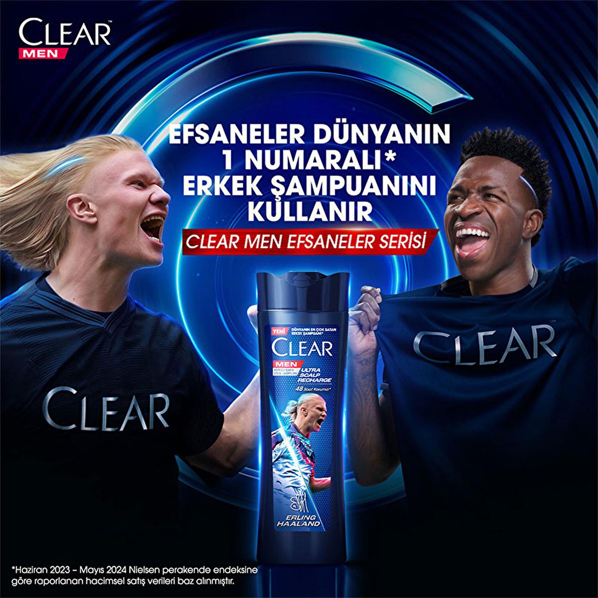 Clear Men Erling Haaland Lemon Shampoo: 48-Hour Dandruff Protection for Oily Scalp - Scalp Recharge & Refreshing Sensation by Beauty Care Bag