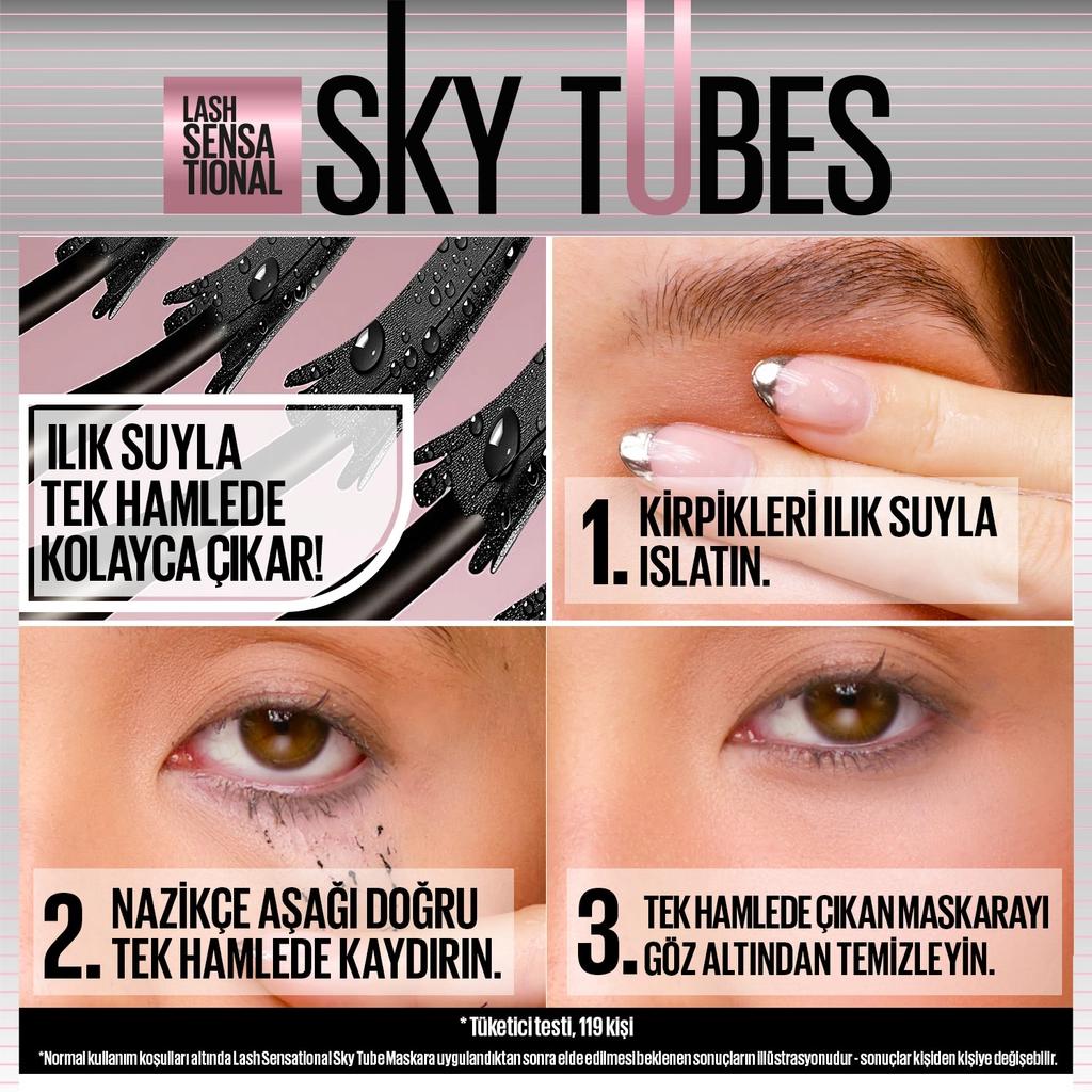 Maybelline New York Lash Sensational Sky Tubes Tubing Mascara 6ml by Beauty Care Bag