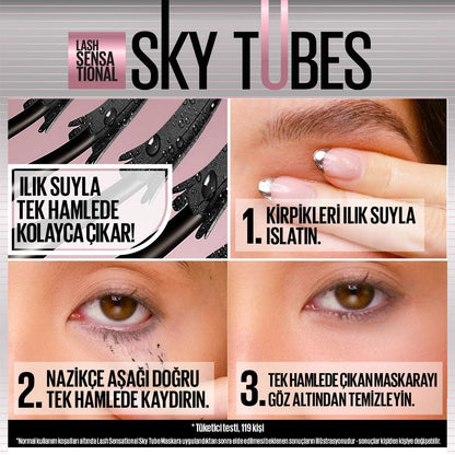 Maybelline New York Lash Sensational Sky Tubes Tubing Mascara 6ml by Beauty Care Bag