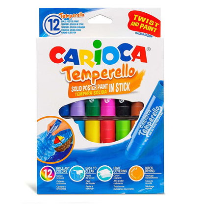 Carioca tempera stick paint set with 12 washable colors
