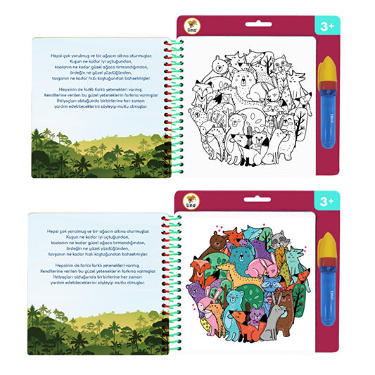 Lino Aqua Magic Book Mandala: Reusable, No Mess Water Painting Book for Kids - Hours of Creative Fun. by Beauty Care Bag