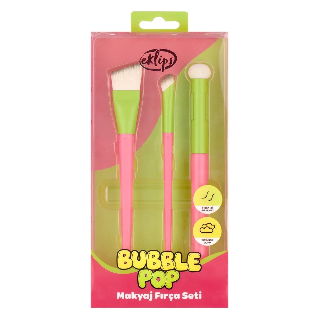 Eklips Bubblepop 3-Piece Makeup Brush Set by Beauty Care Bag