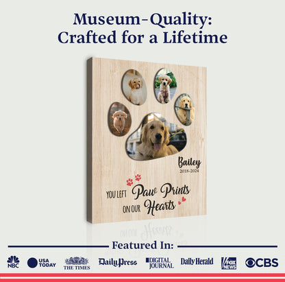 Pet Memorial Sign You Left Paw Prints On Our Hearts II by Tailored Canvases