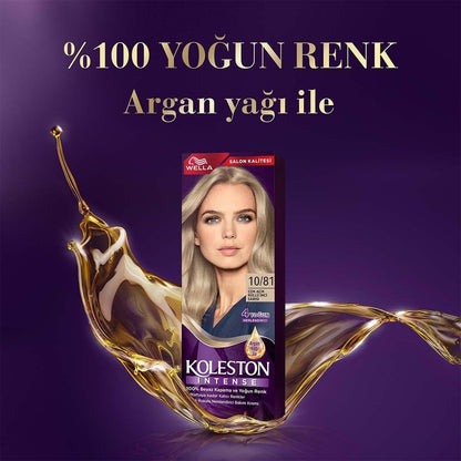 Wella Koleston Intense Ash Blonde Hair Dye: 100% Gray Coverage, Long Lasting Color, Argan Oil - Light Ash Pearl Blonde by Beauty Care Bag