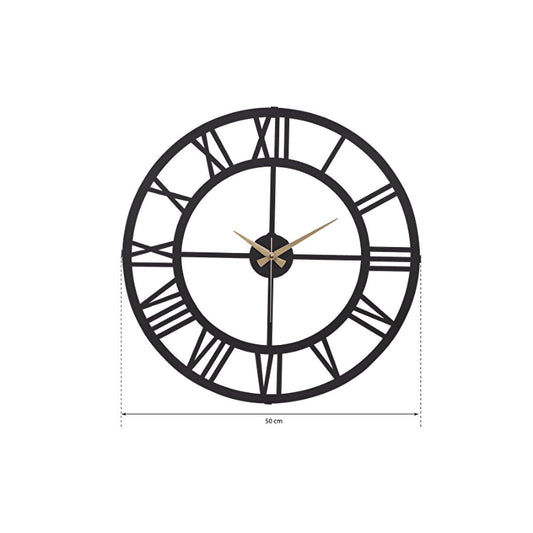 Muyika 50x50cm Modern Metal Wall Clock - Silent Sweep Mechanism, Decorative Home Accent by Beauty Care Bag