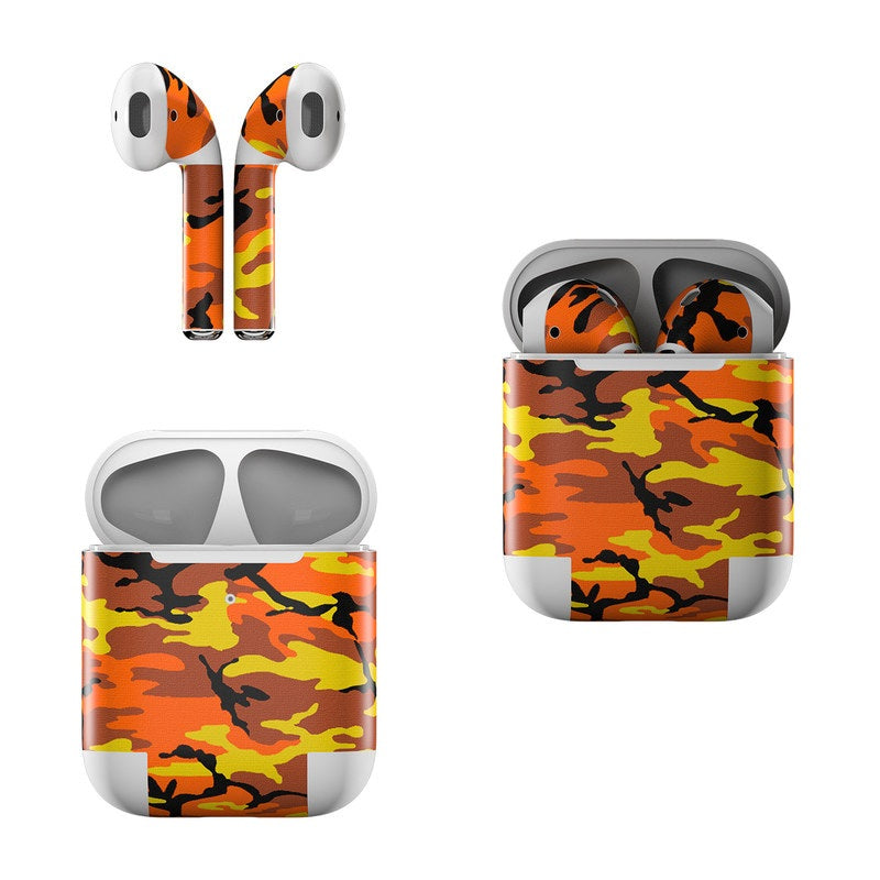 Orange Camo - Apple AirPods Skin by DecalGirl