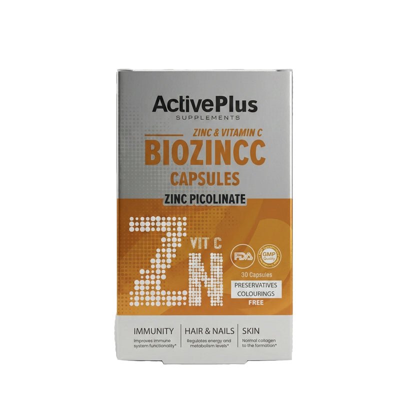 Active Plus Biozincc Capsules with Vitamin C & Zinc 30 CountSupplementsTorqelo.com