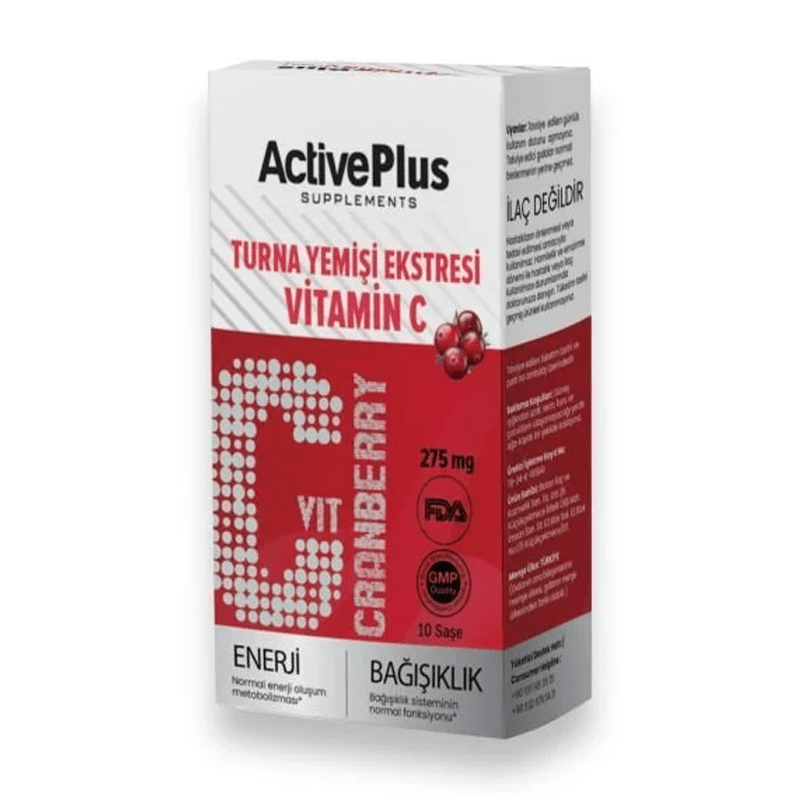 Active Plus Cranberry & Vitamin C Supplement 10 SachetsSupplementsTorqelo.com
