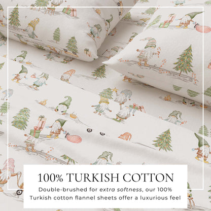 Turkish Cotton Flannel Sheet Set - Elevated Holiday Collection by Great Bay Home