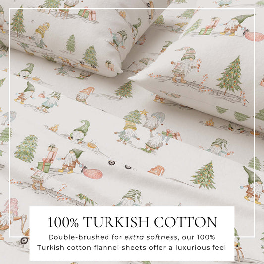 Turkish Cotton Flannel Sheet Set - Elevated Holiday Collection by Great Bay Home