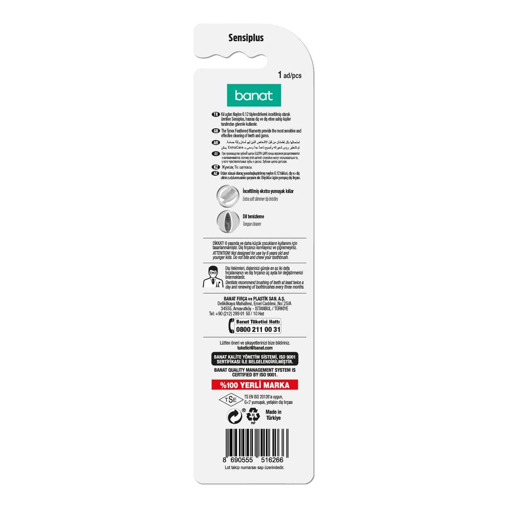 Banat Sensiplus Soft Toothbrush for Sensitive Teeth by Beauty Care Bag