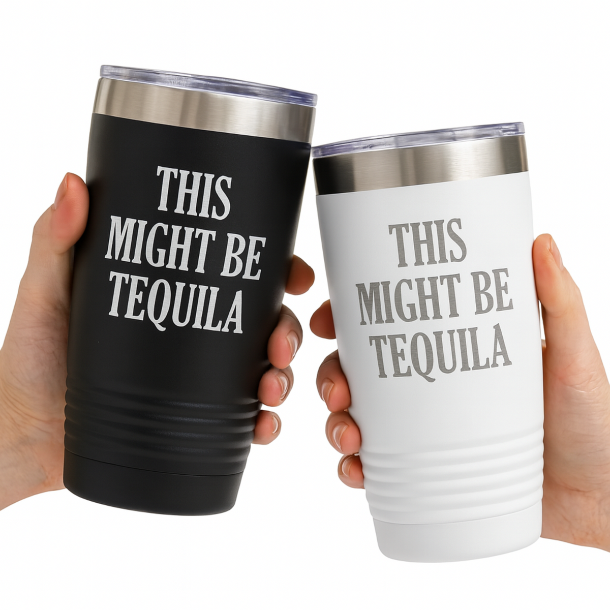 Vacuum Insulated Tumbler - Stainless Steel Travel Drink Mug With Laser Engraved Design by Joyful Moose