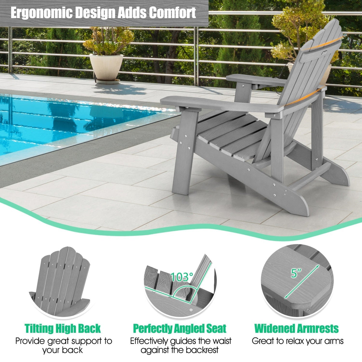 Adirondack Chair Set - Adult & Kids Pair for PatioAdirondack Chair SetTorqelo.com