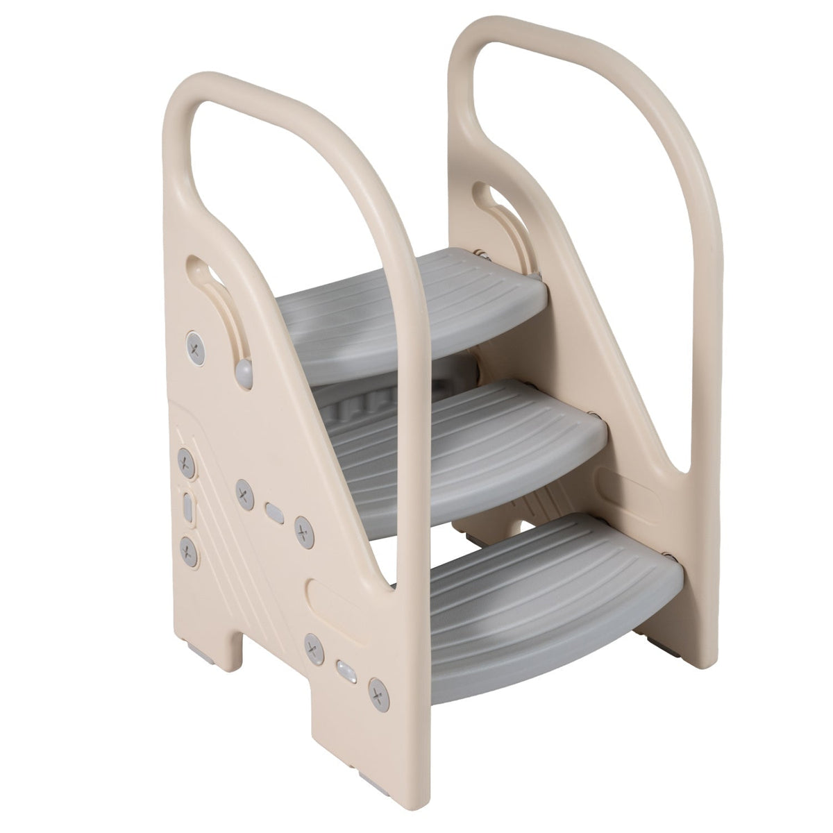 Adjustable 3-Step Helper Stool with Safety Handles and for kidsTorqelo.com