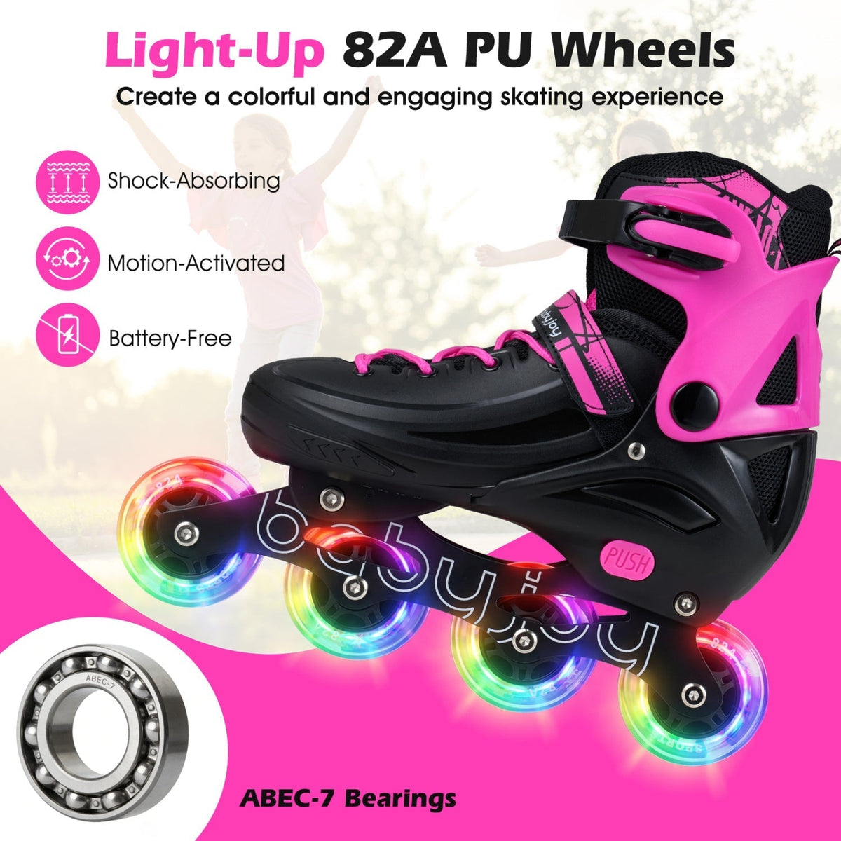 Adjustable Light-Up Kids Inline Skates Ages 9-14Inline SkatesTorqelo.com