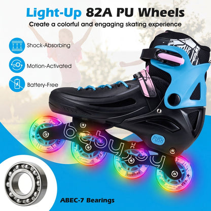 Adjustable Light-Up Kids Inline Skates Ages 9-14Inline SkatesTorqelo.com