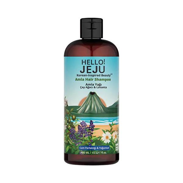 Hello Jeju Amla Oil Shampoo (400ml) - Strengthens Hair, Prevents Hair Loss & Adds Intense Shine - Natural Tea Tree & Lavender Infused Scalp Cleansing by Beauty Care Bag
