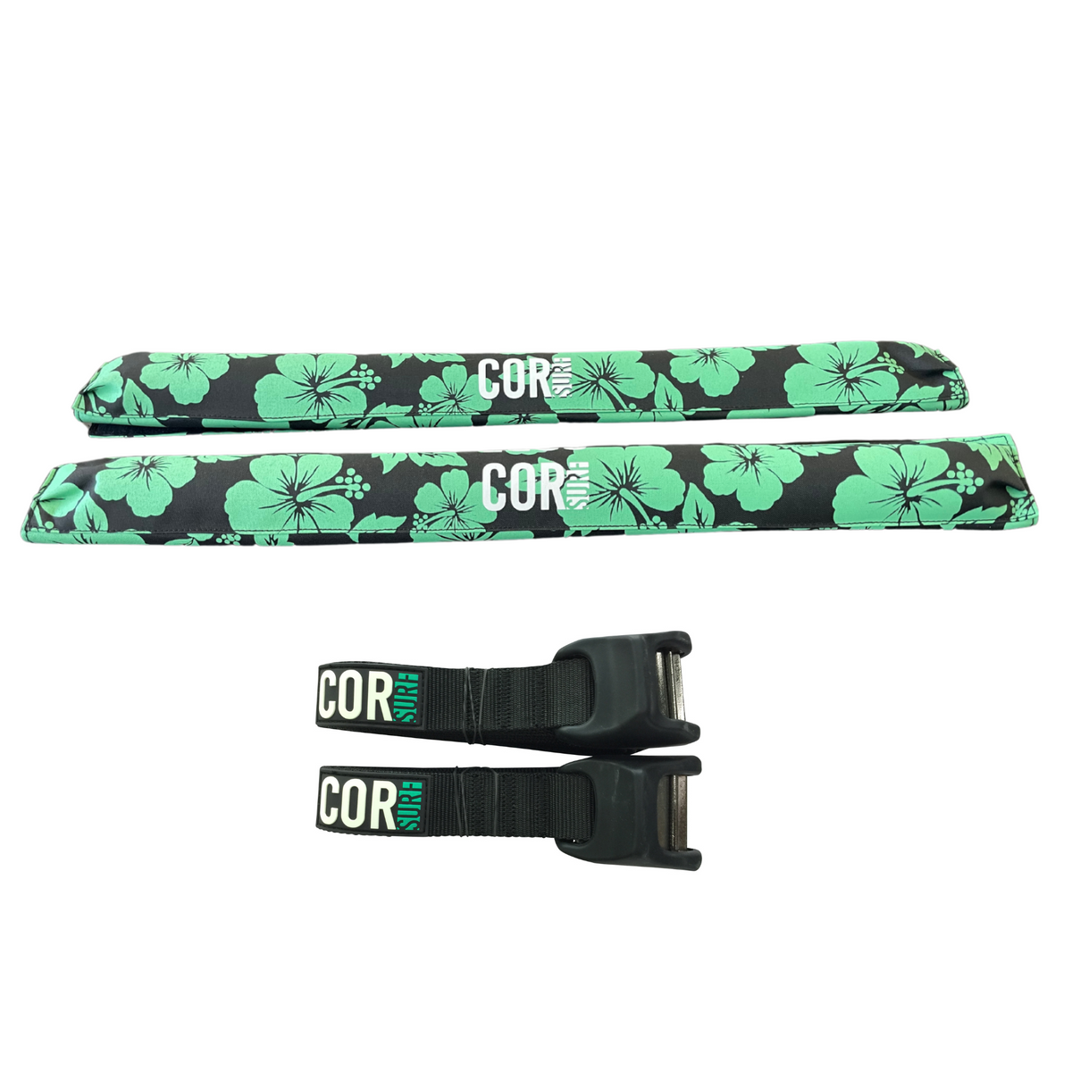 Aero Roof Rack Pad with 10' Scratch-Resistant Tie Downs(Flat Bars) by COR Surf