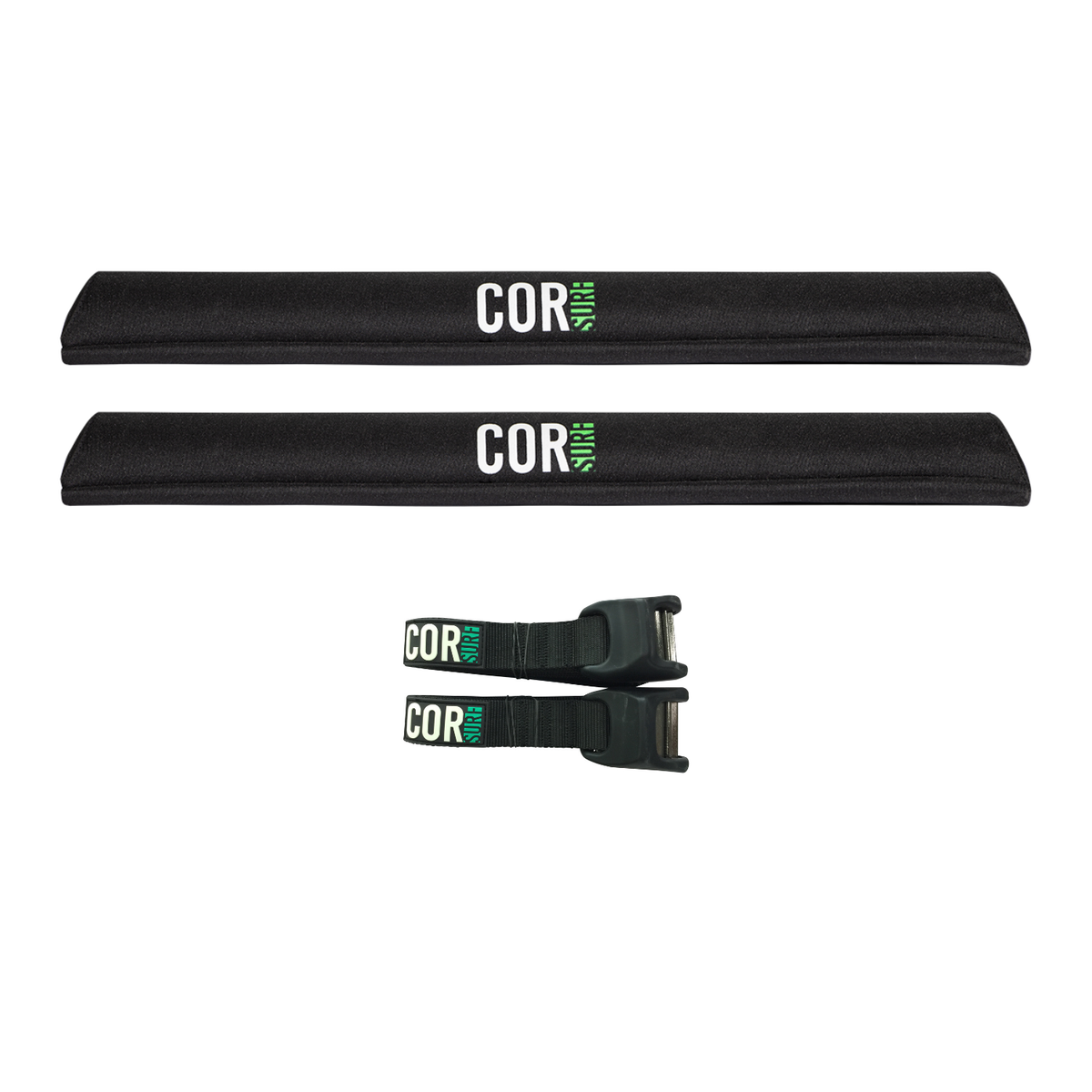 Aero Roof Rack Pad with 10' Scratch-Resistant Tie Downs(Wide Aero Bars) by COR Surf