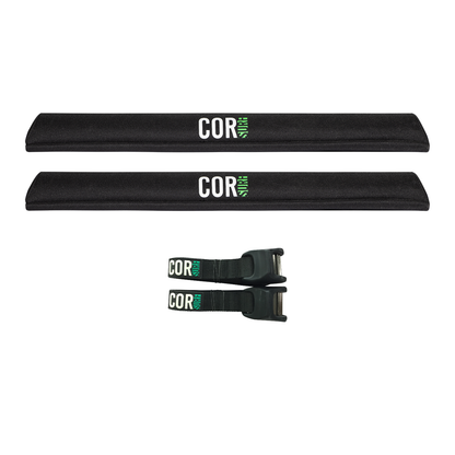 Aero Roof Rack Pad with 10' Scratch-Resistant Tie Downs(Wide Aero Bars) by COR Surf