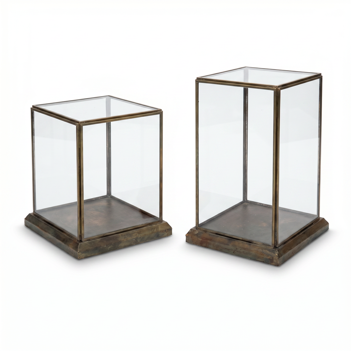 Aged Antique Glass Display Case by Rust & Cinder