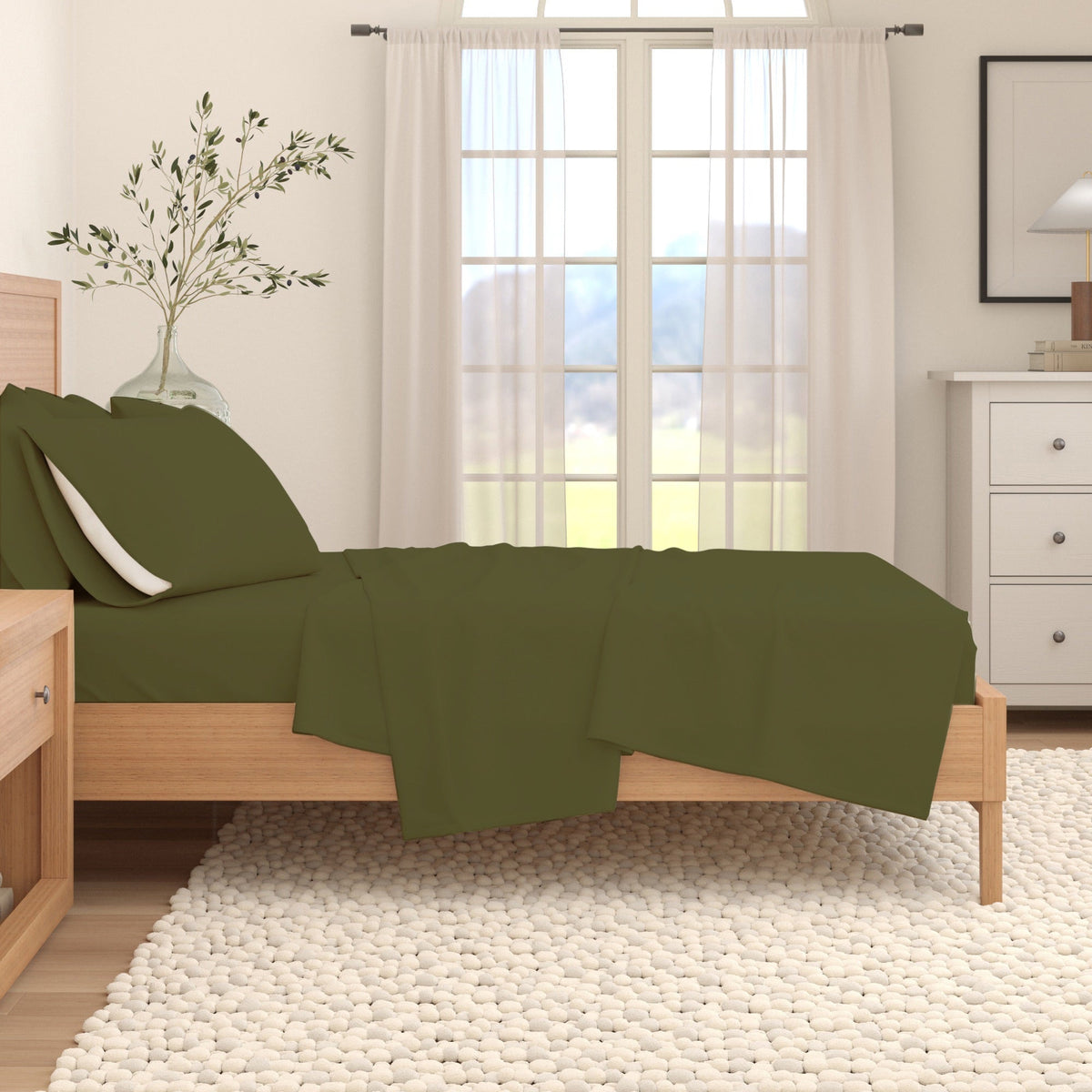 Cotton Solid Flannel Sheet - Nordic Collection by Great Bay Home