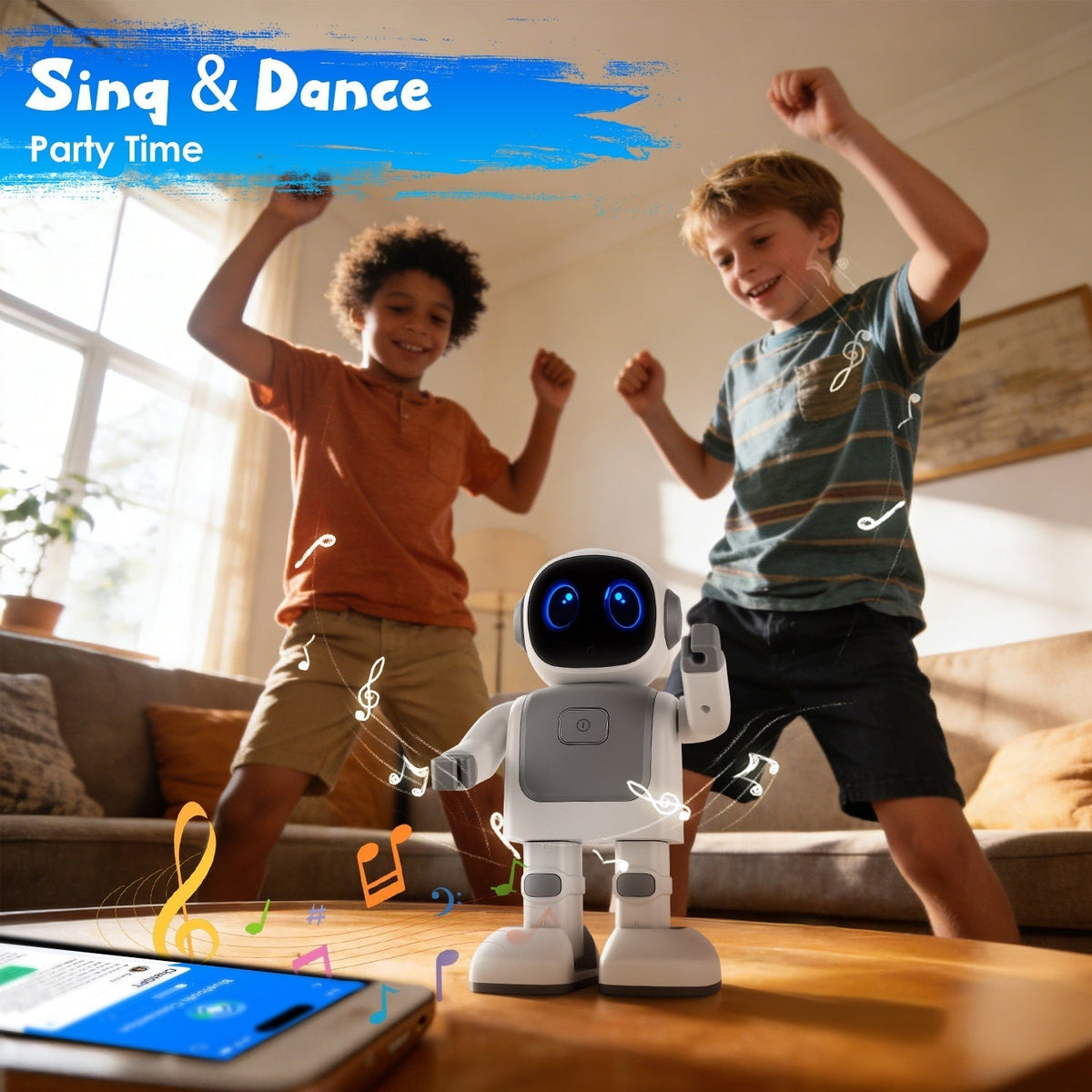 AI Dancing Robot Toy Smart Interactive Learning & Entertainment Robot for Kids with Bluetooth Music Programmable Moves Voice AssistantTorqelo.com