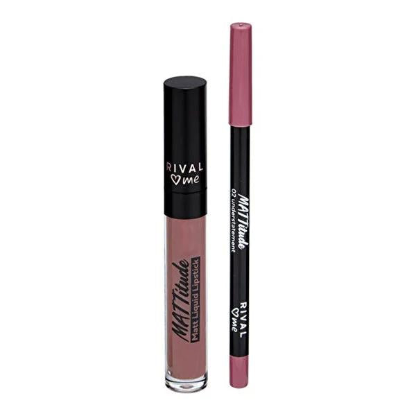 Rival Loves Me Mattitude matte liquid lipstick and lip pencil kit