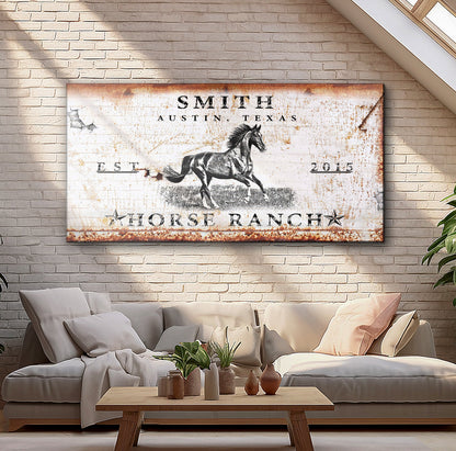 Rustic Horse Ranch Sign by Tailored Canvases