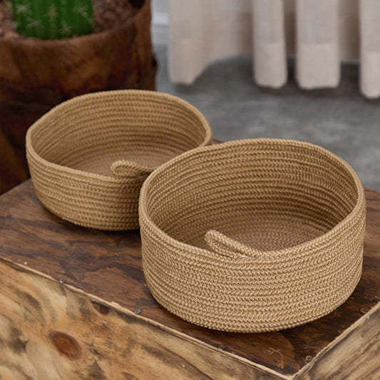 Coco Clementine 2-Piece Jute Storage Baskets Set - Eco-Friendly Home Organization Solution by Beauty Care Bag