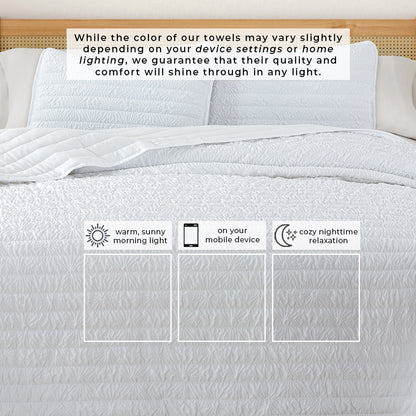 Floral Embossed Quilt Set - Floral Microsculpt Collection by Great Bay Home