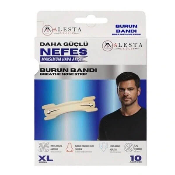 Alesta Nose Strips for Easier Breathing X-Large 10 Count by Beauty Care Bag