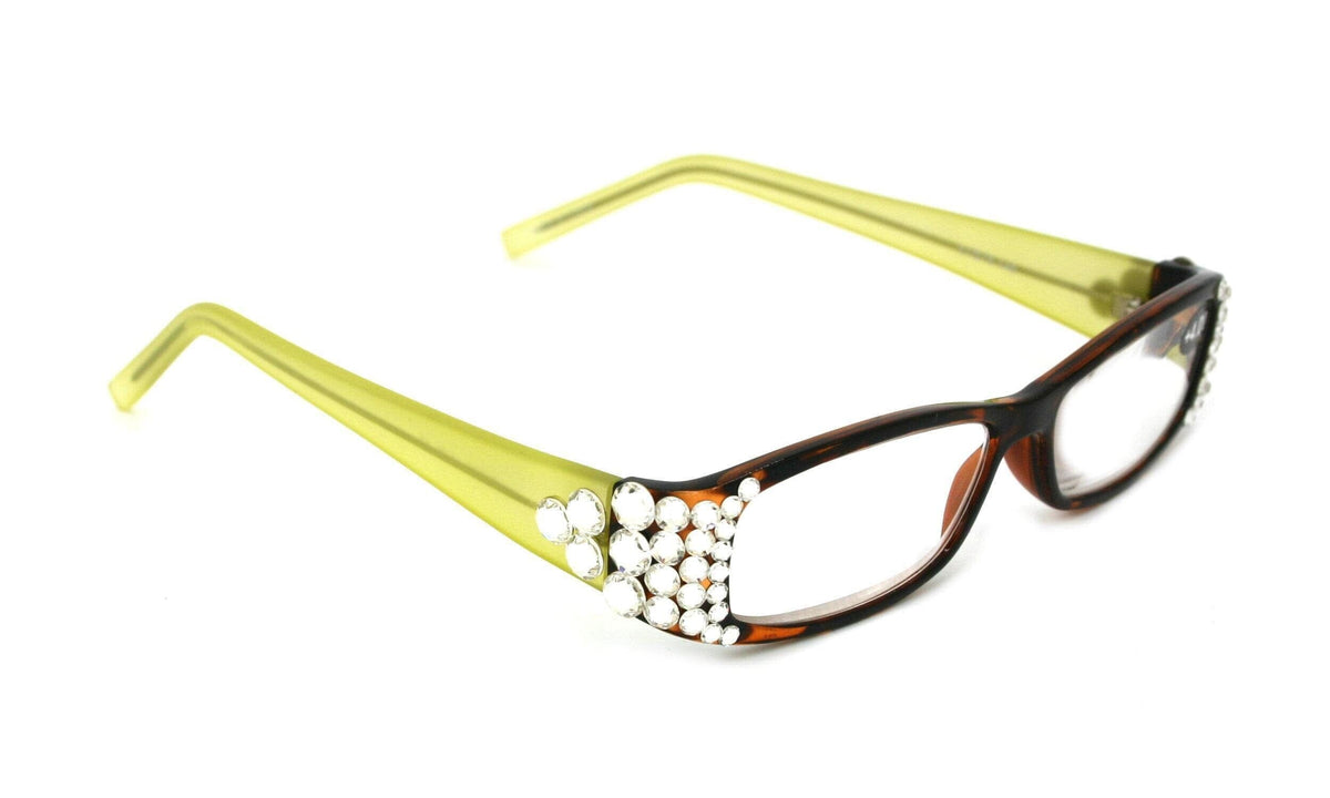 All Favorite, (Bling) Reading Glasses Women Adorned W (Clear) (Tortoise Brown, Green) Frame +4 +4.5 +5 +6 NY Fifth Avenue. by NY Fifth Avenue