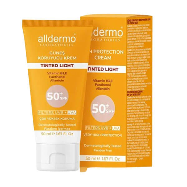 Alldermo SPF 50 Tinted Light Cream with Sun Protection 50 ml by Beauty Care Bag