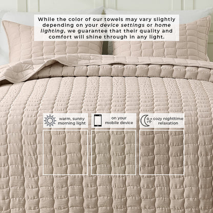 Gauze Quilt Set - Wave Stitch Collection by Great Bay Home