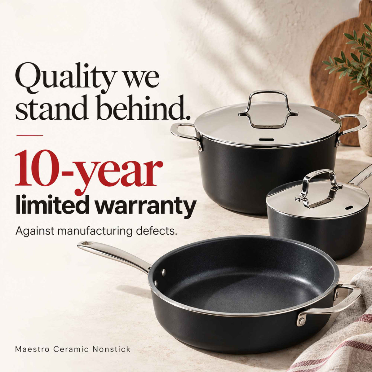 Ceramic Nonstick Cookware Set, 9-Piece by Alva Cookware