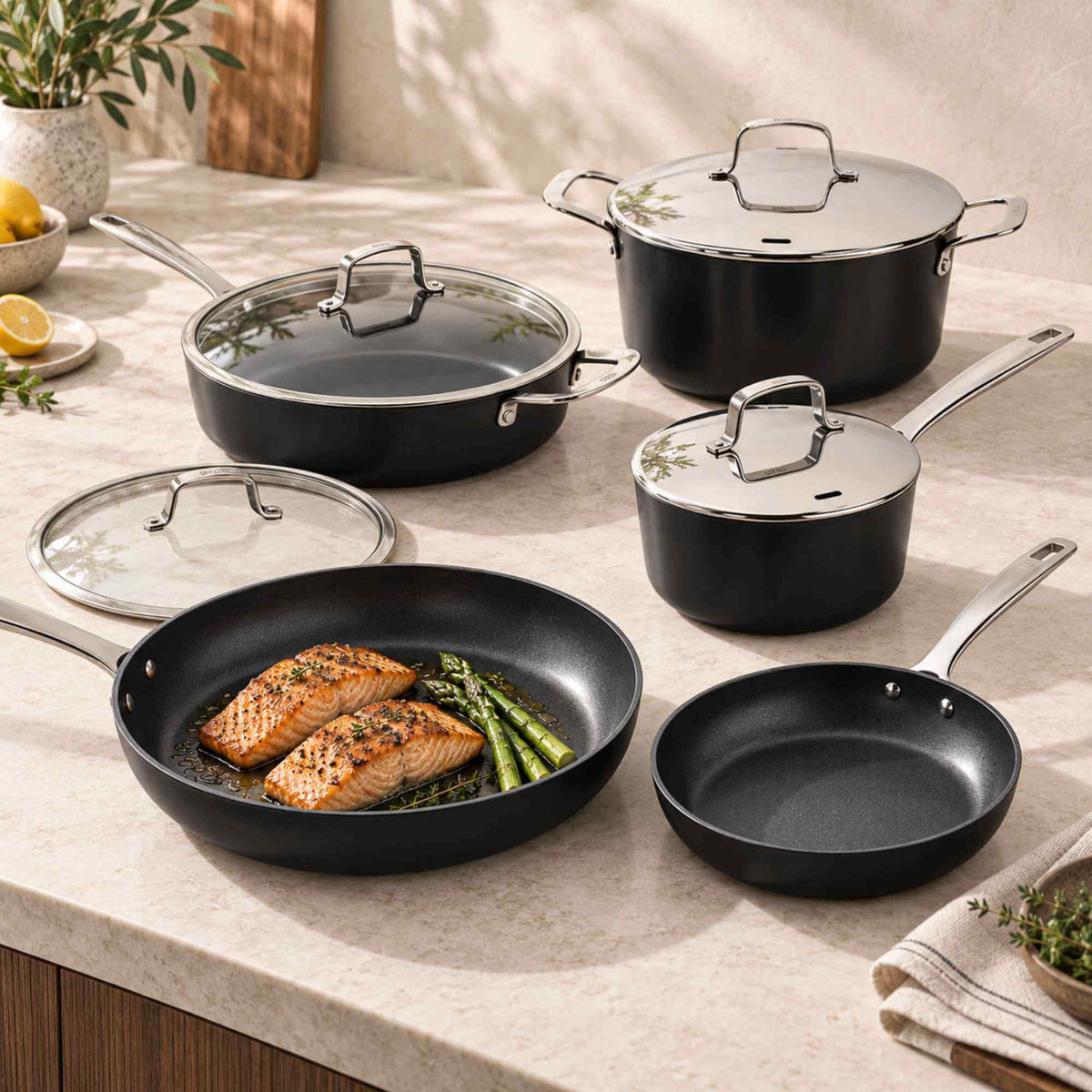 Ceramic Nonstick Cookware Set, 9-Piece by Alva Cookware