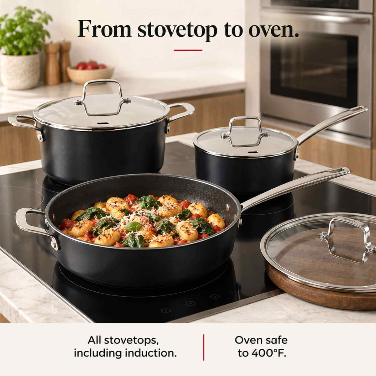 Ceramic Nonstick Cookware Set, 9-Piece by Alva Cookware