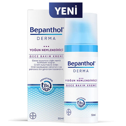 Bepanthol Derma Intense Moisturizing Night Face Cream - Repair & Soothe Dry Skin Overnight with Natural Oils for Facial Dryness Relief by Beauty Care Bag