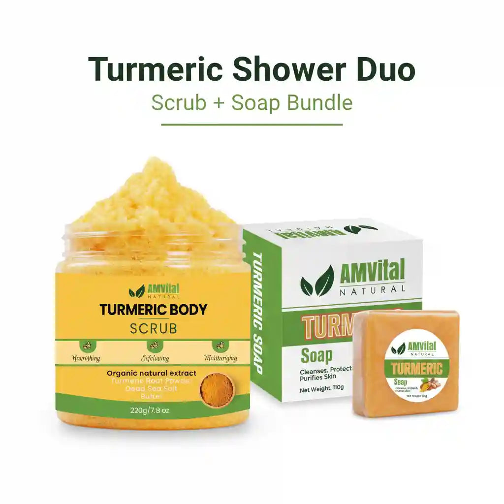 AMVital Turmeric Shower Duo (Soap + Scrub) by AMVital