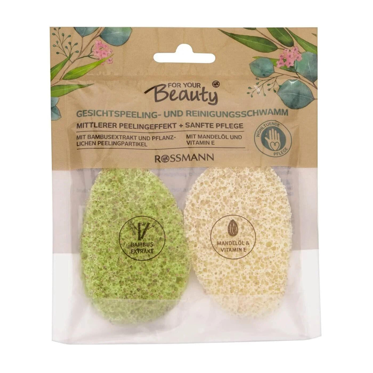 For Your Beauty Cleansing & Peeling Sponges 2-Pack by Beauty Care Bag