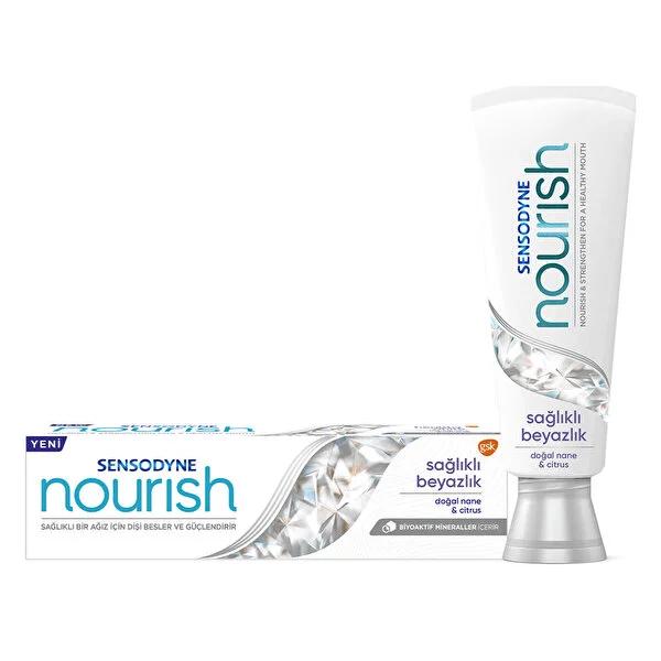 Sensodyne Nourish Sensitive Teeth Toothpaste - Gentle Whitening, Strengthening, and Fresh Breath - 2.54 fl oz by Beauty Care Bag
