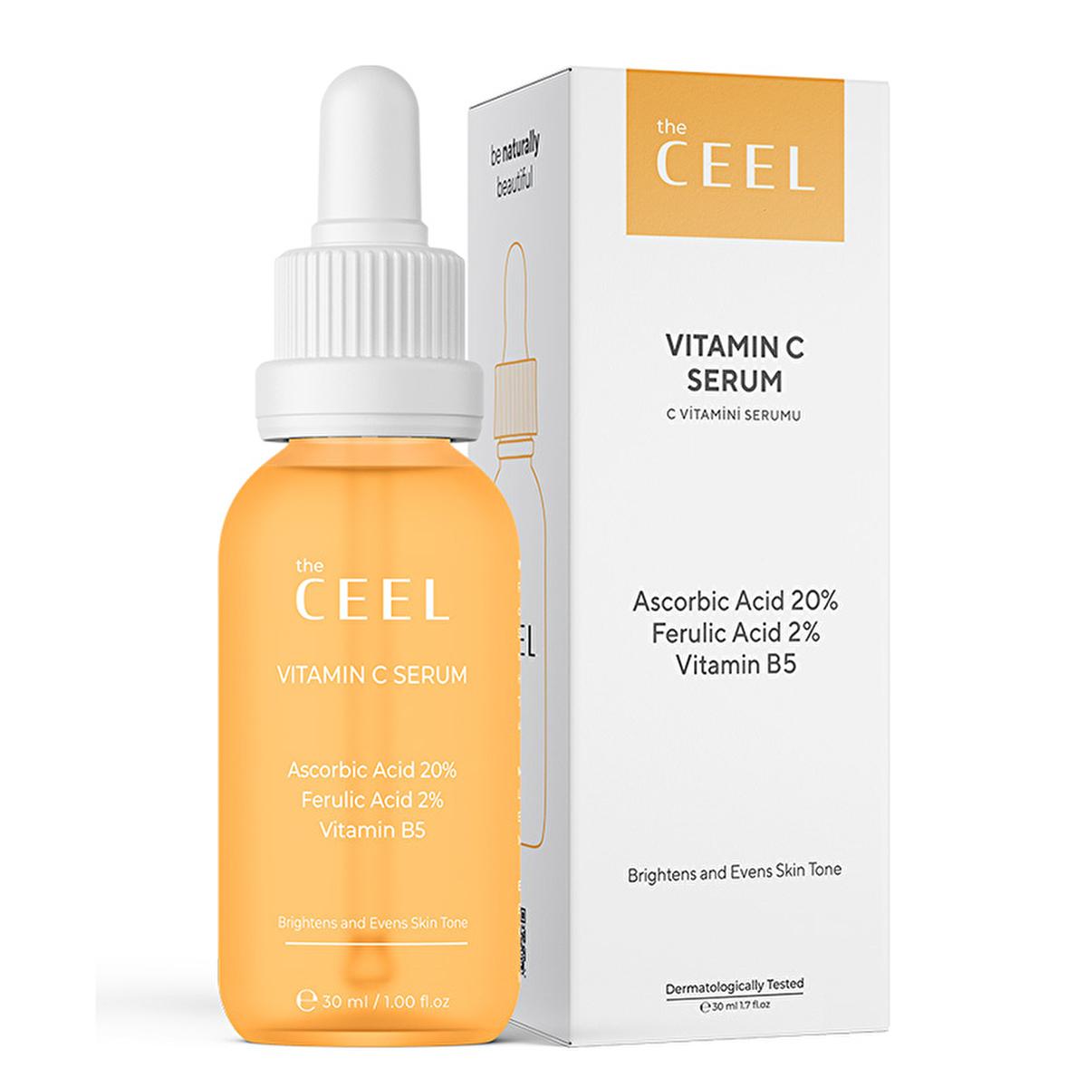The Ceel Vitamin C Serum: 20% Ascorbic Acid - Brighten, Rejuvenate & Reduce Dark Spots | Glutathione & Ferulic Acid for Luminous Skin Complexion by Beauty Care Bag